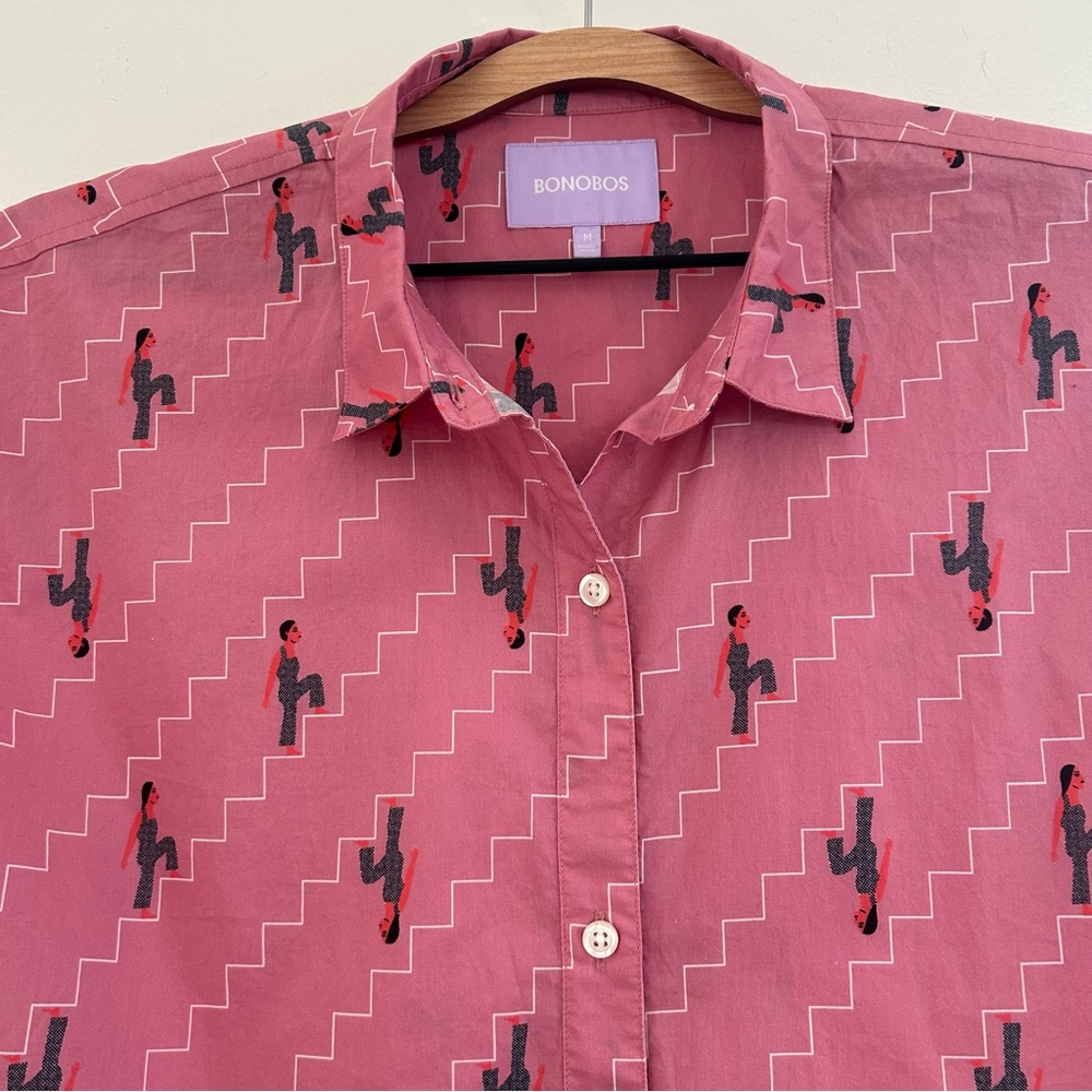 Bonobos Pink Patterned Blouse - image 2
